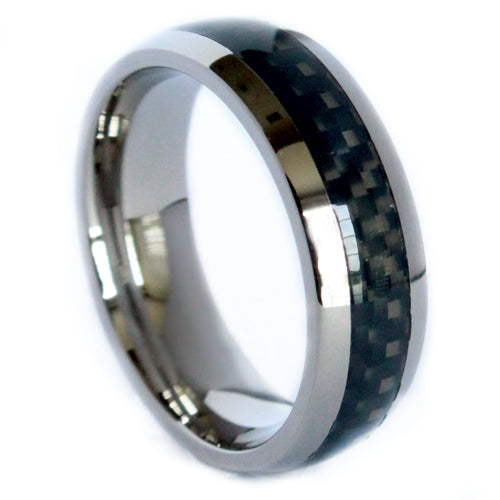 Titanium band with carbon fiber inlay. 8mm