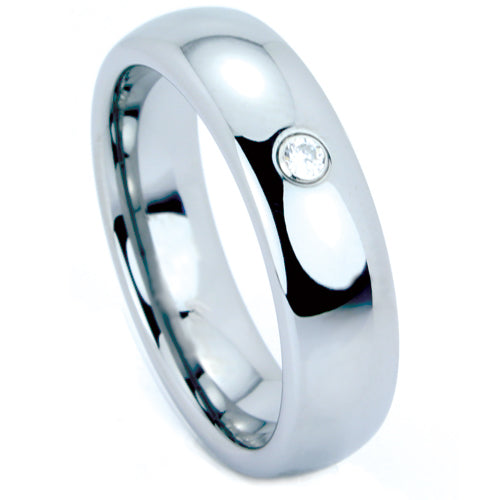 Tungsten band 8mm with cz.